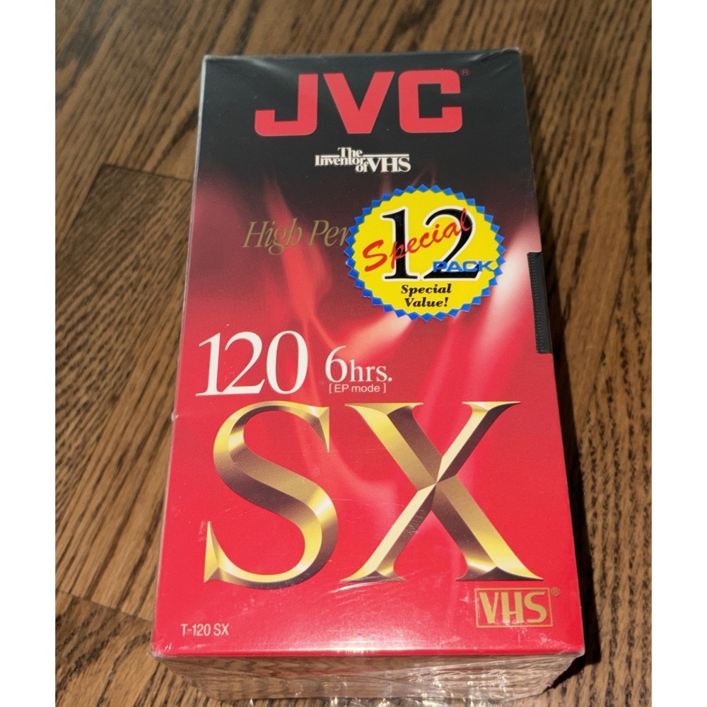 New Sealed JVC High Performance T-120 SX Blank VHS SP 120 min VCR Tape (3 Tapes)